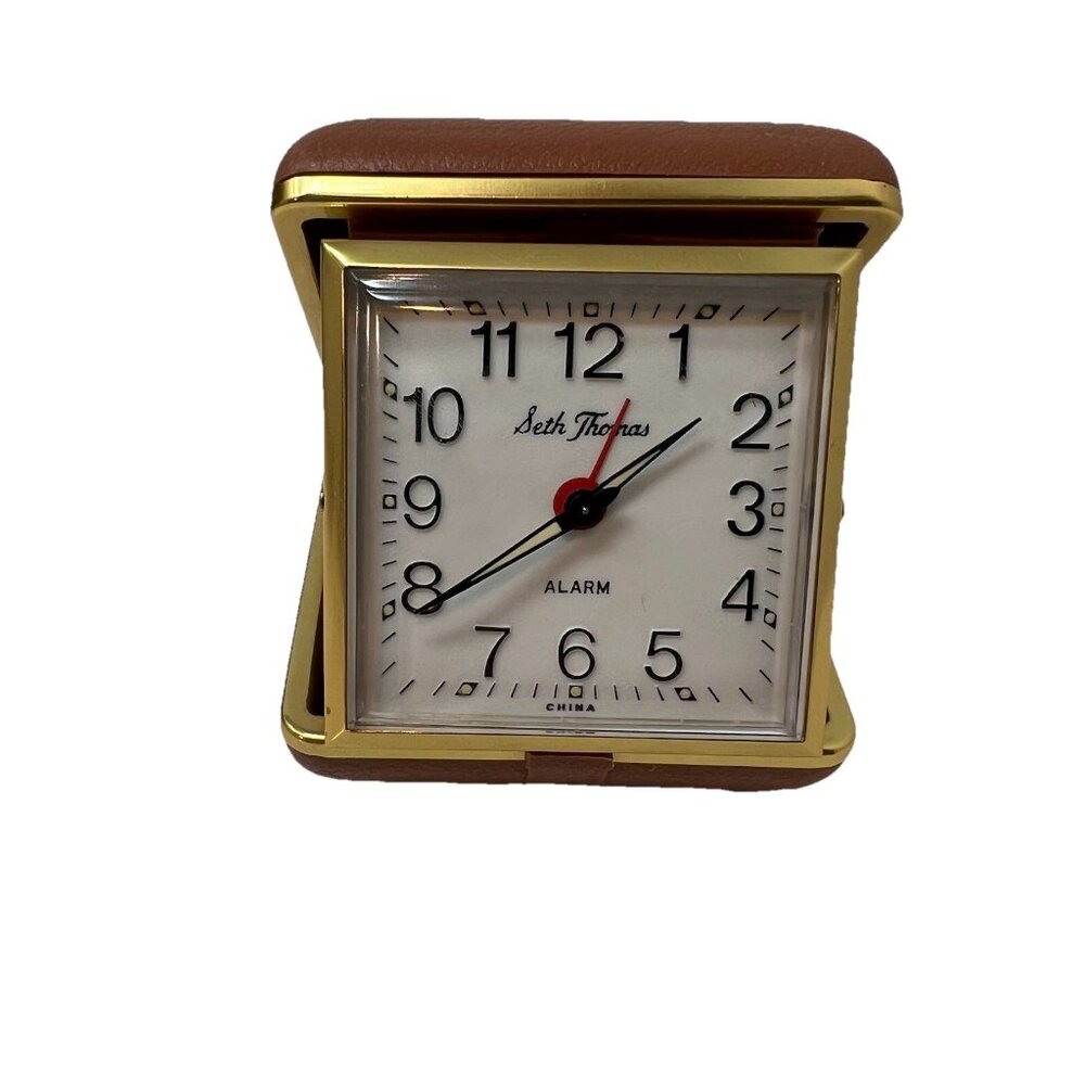 Seth Thomas Vintage Wind Up Travel Pocket Alarm Clock Watch Retro Tested MCM